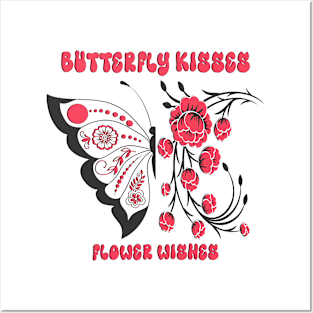 Flowers Wishes Butterfly Wings Best Gift For Mothers day Posters and Art